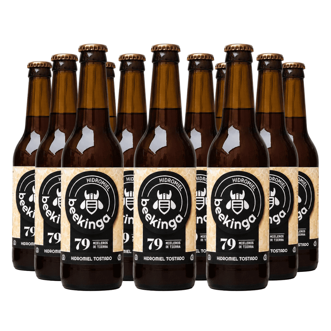Pack 12 botellines de hidromiel Beekinga tostado
