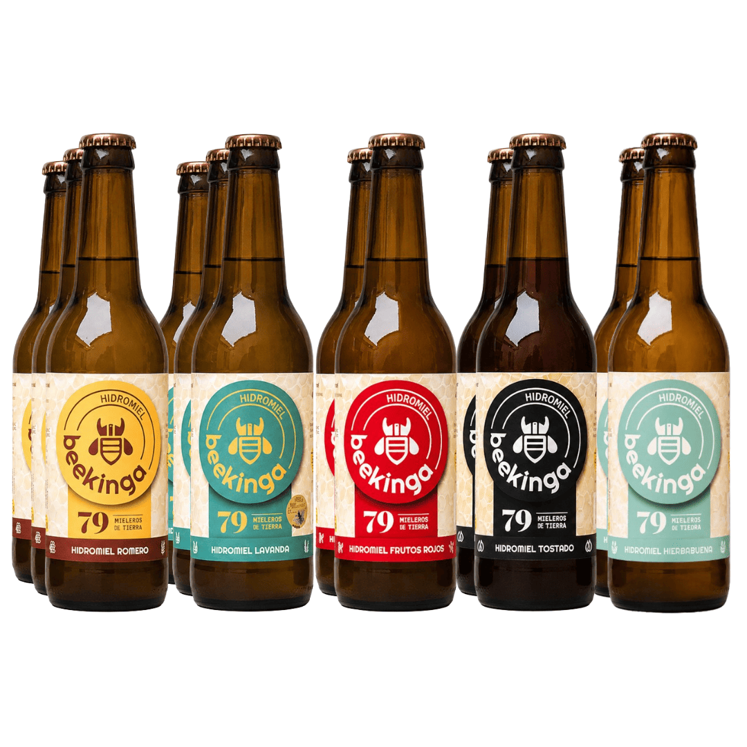 Pack degustación hidromiel beekinga 12 botellines