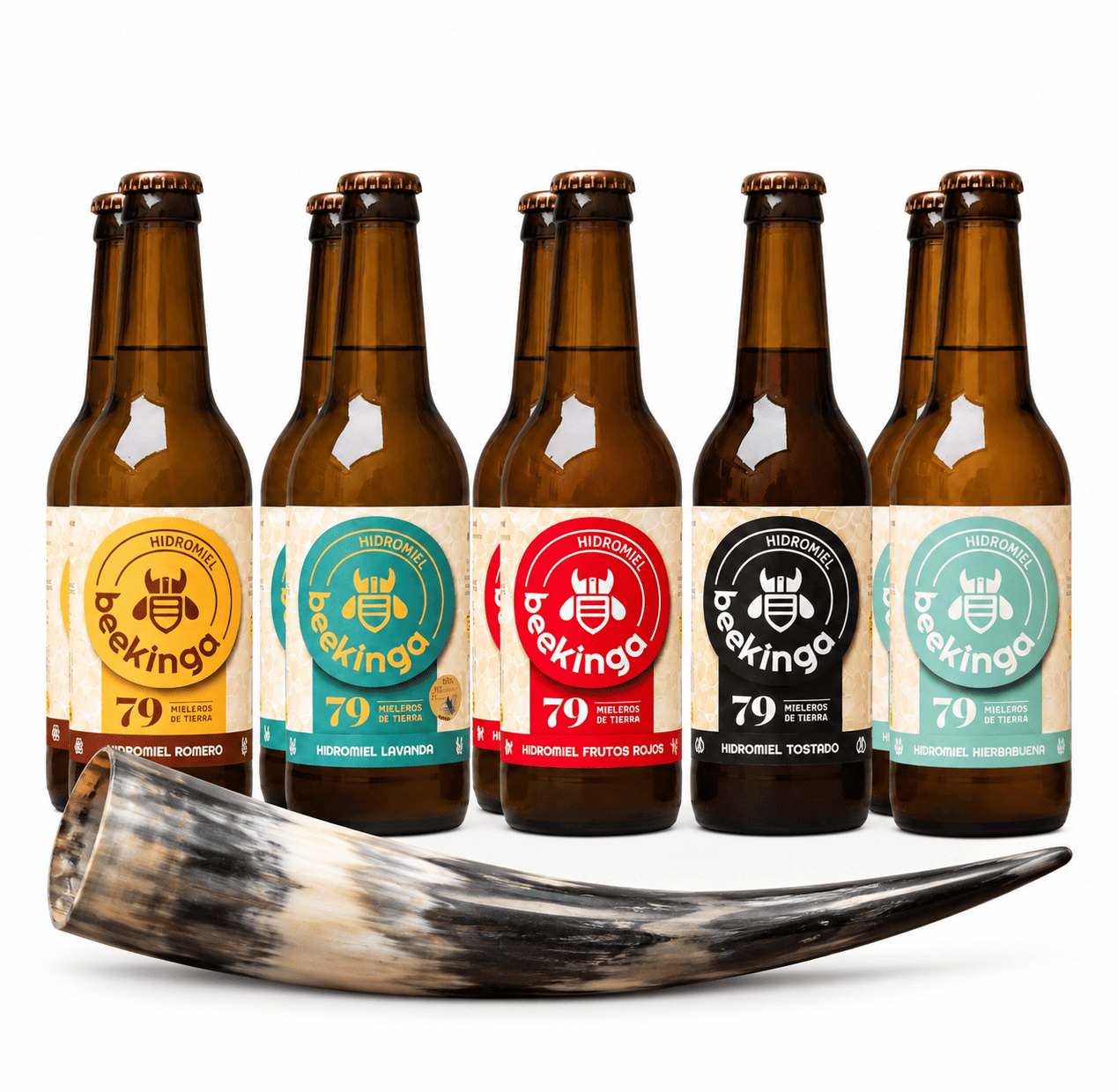 Pack Vikingo Hidromiel Beekinga - 9 Botellines 33cl y un cuerno